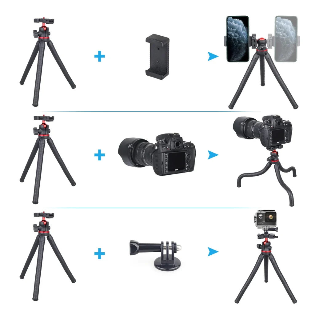 Camera Octopus Holder Smartphone Selfie Stick Flexible Mini Tripod.