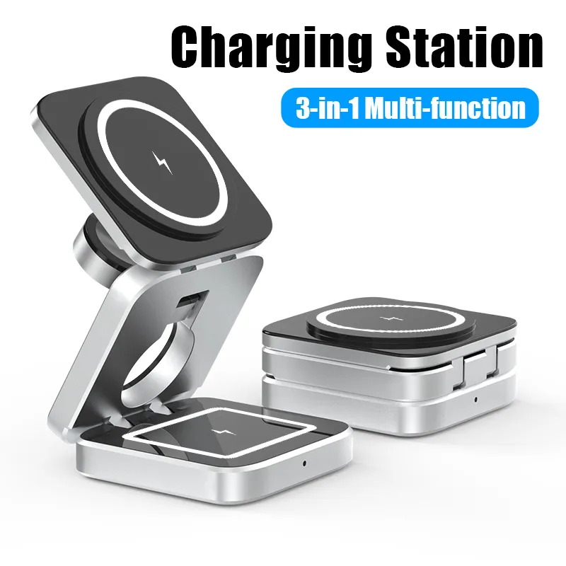 Foldable Magnetic Wireless Charger Stand For iPhone 15, 14, 13 Pro/Max/Plus.