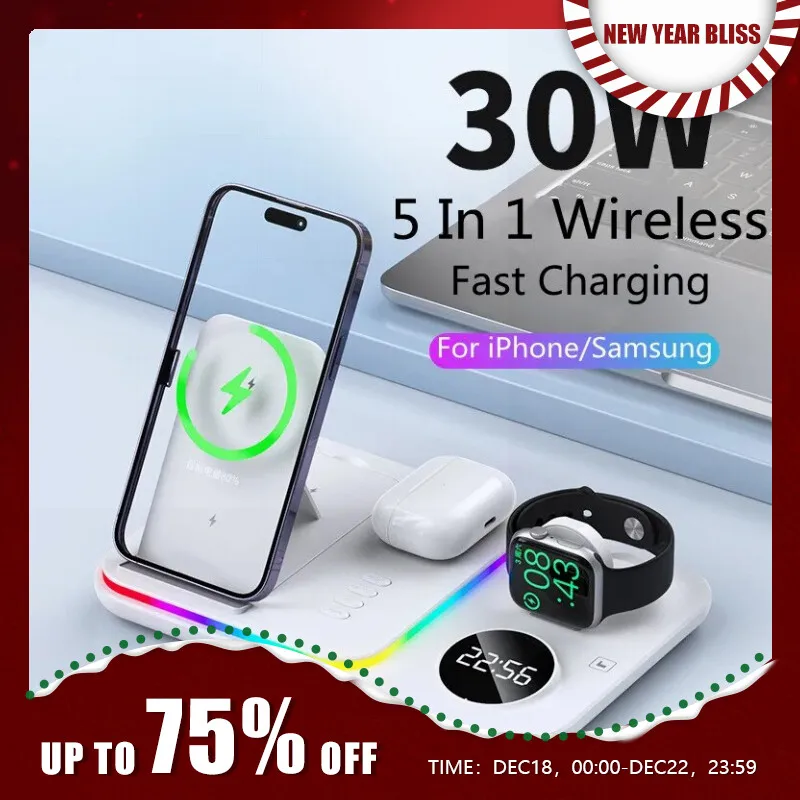 30W 5 In 1 Wireless Charger Stand.