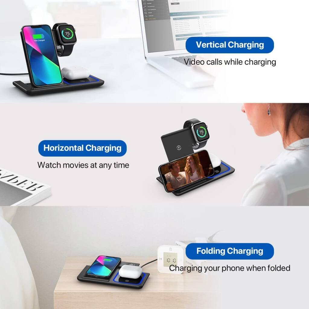 YOXINTA 3-in-1 Wireless Charging Station