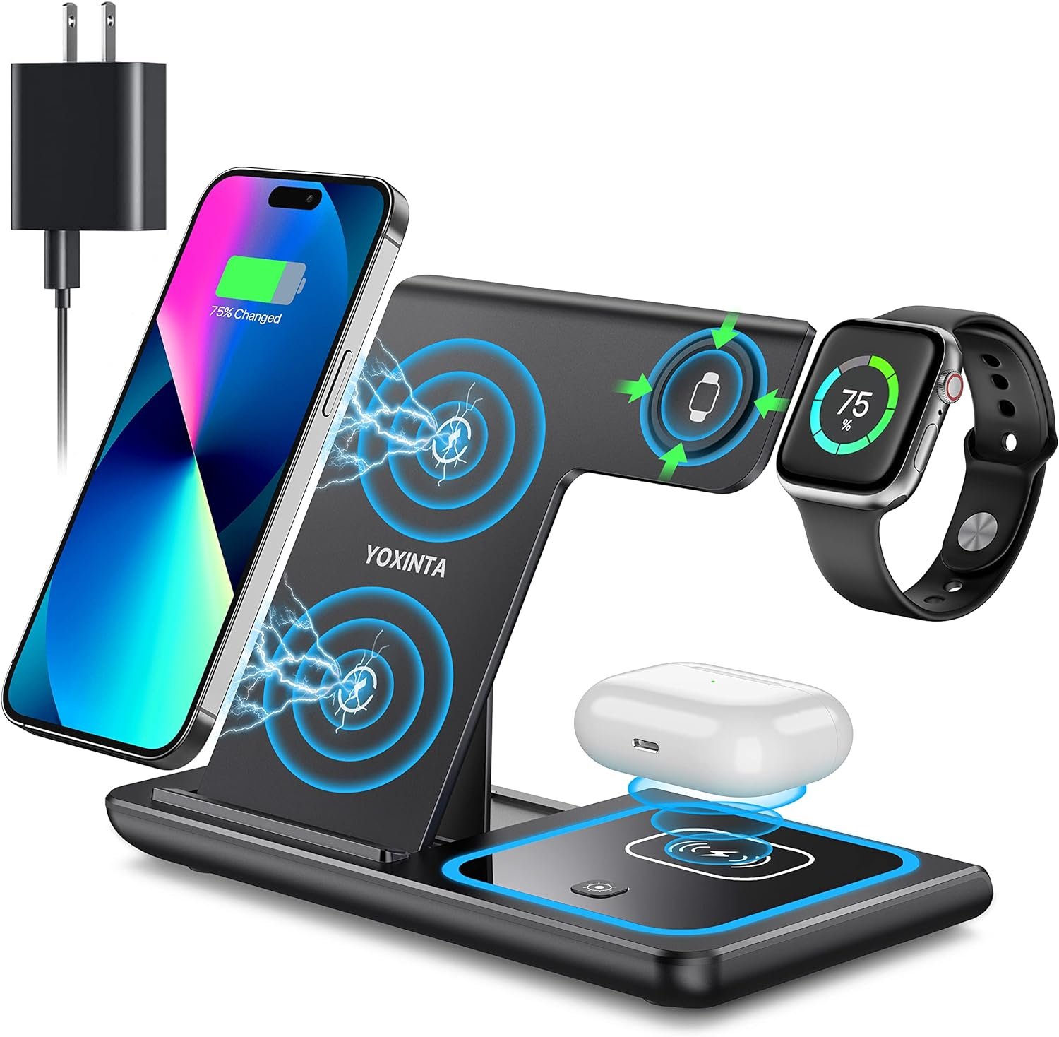 YOXINTA 3-in-1 Wireless Charging Station