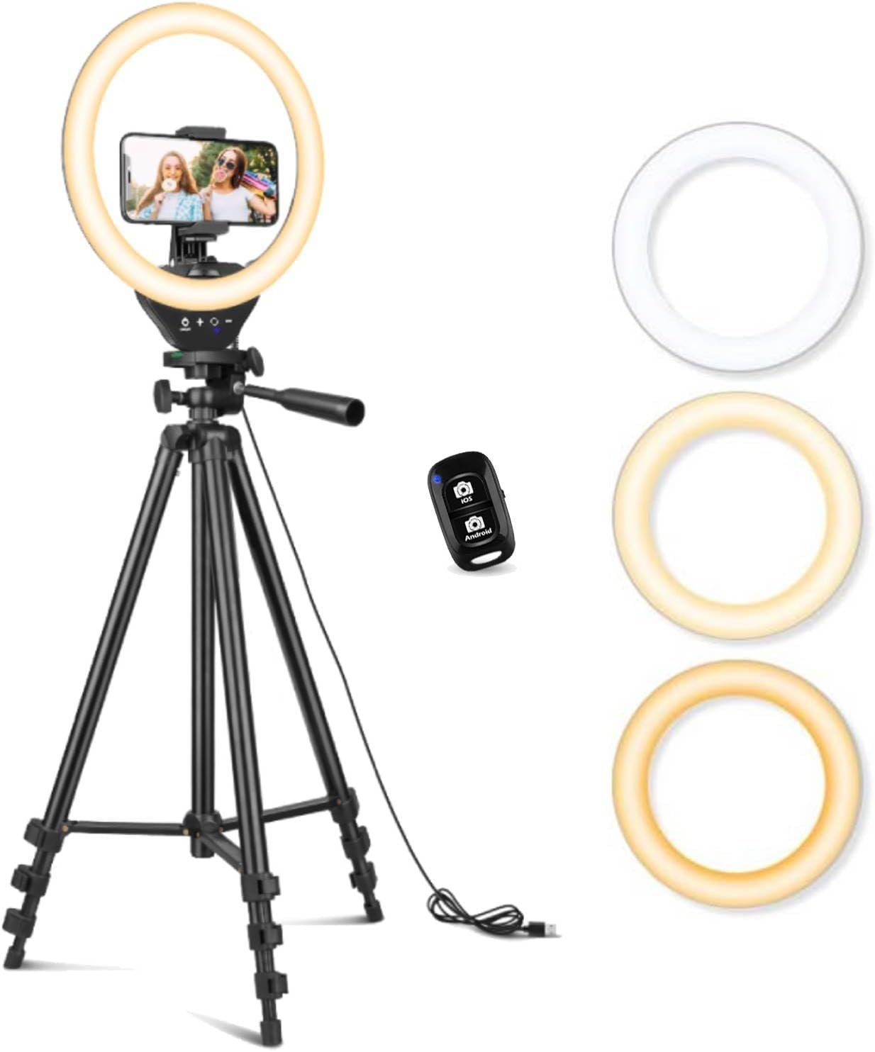 Sensyne 10'' Ring Light with 50'' Extendable Tripod Stand.