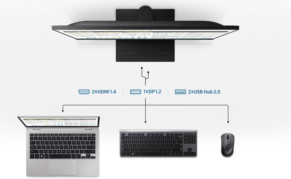 The SAMSUNG FT45 Series 24-Inch FHD 1080p Computer Monitor.