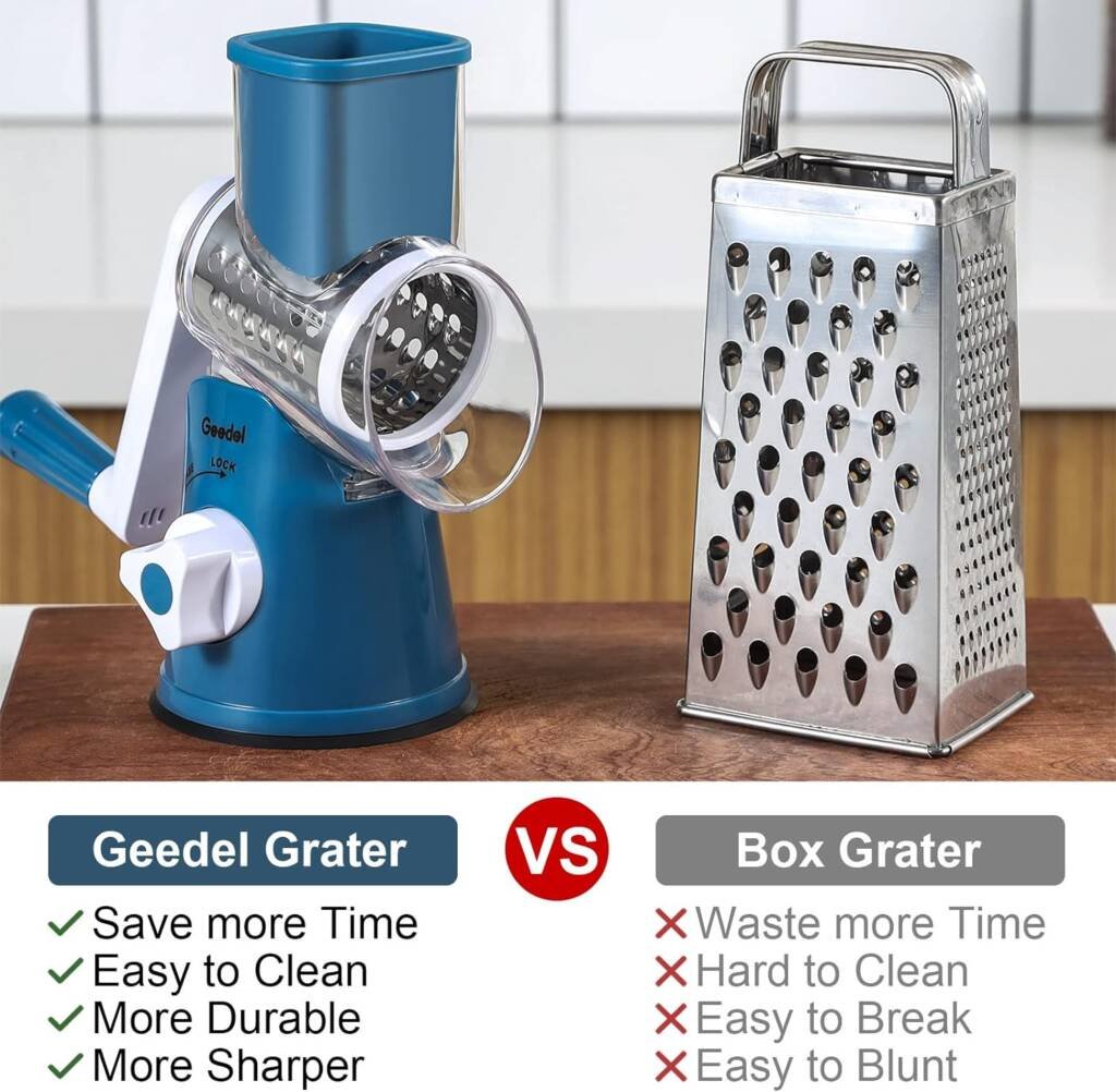 Geedel Rotary Cheese Grater & Vegetable Slicer