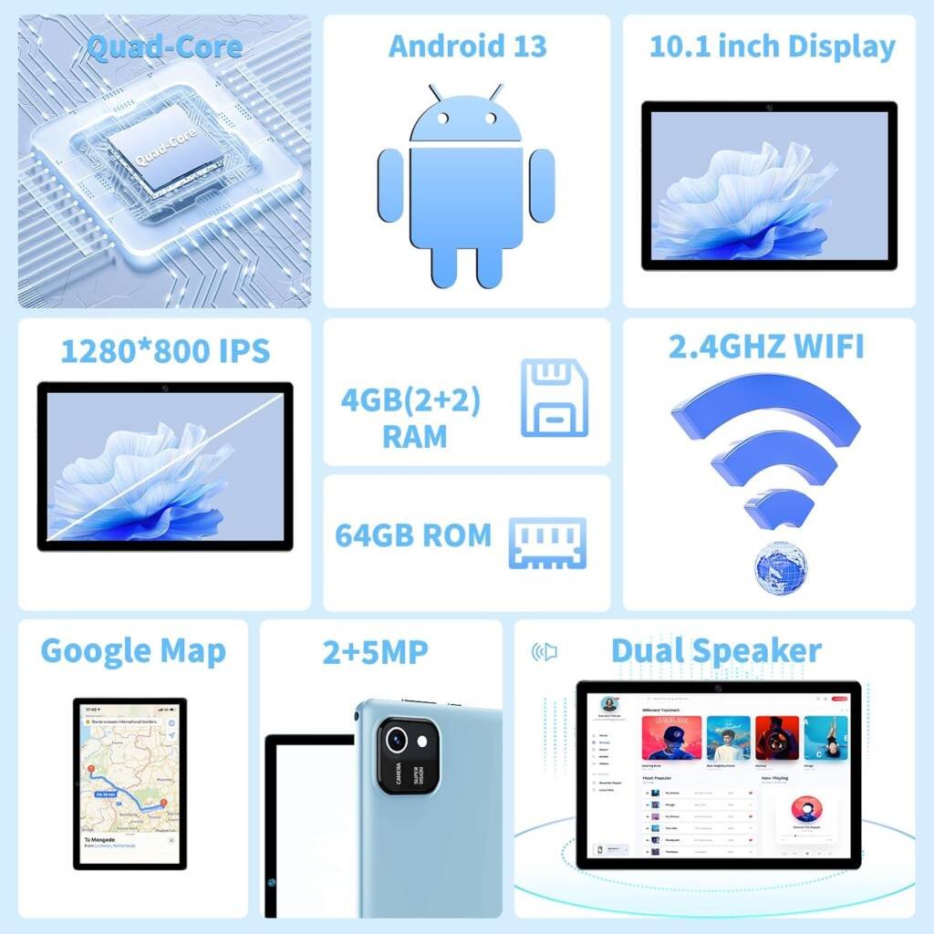 Aiprotablet K10 10-inch Android Tablet.