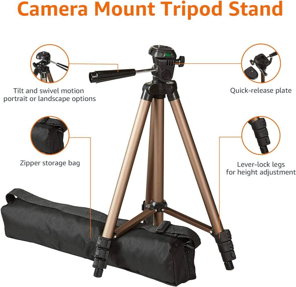 Amazon Basics 50-inch Lightweight Camera Mount Tripod Stand.