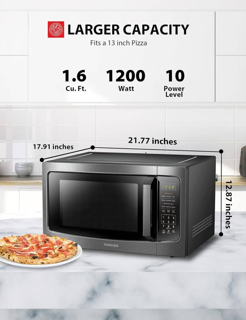 Toshiba ML-EM45P(BS) Countertop Microwave Oven.