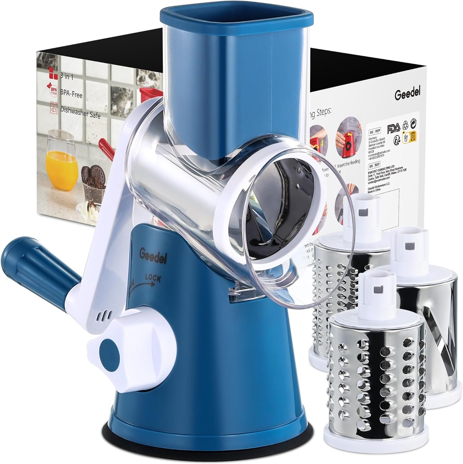 Geedel Rotary Cheese Grater & Vegetable Slicer