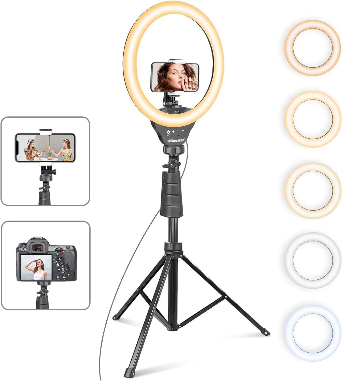 The UBeesized 12'' Selfie Ring Light with 62’’ Tripod Stand