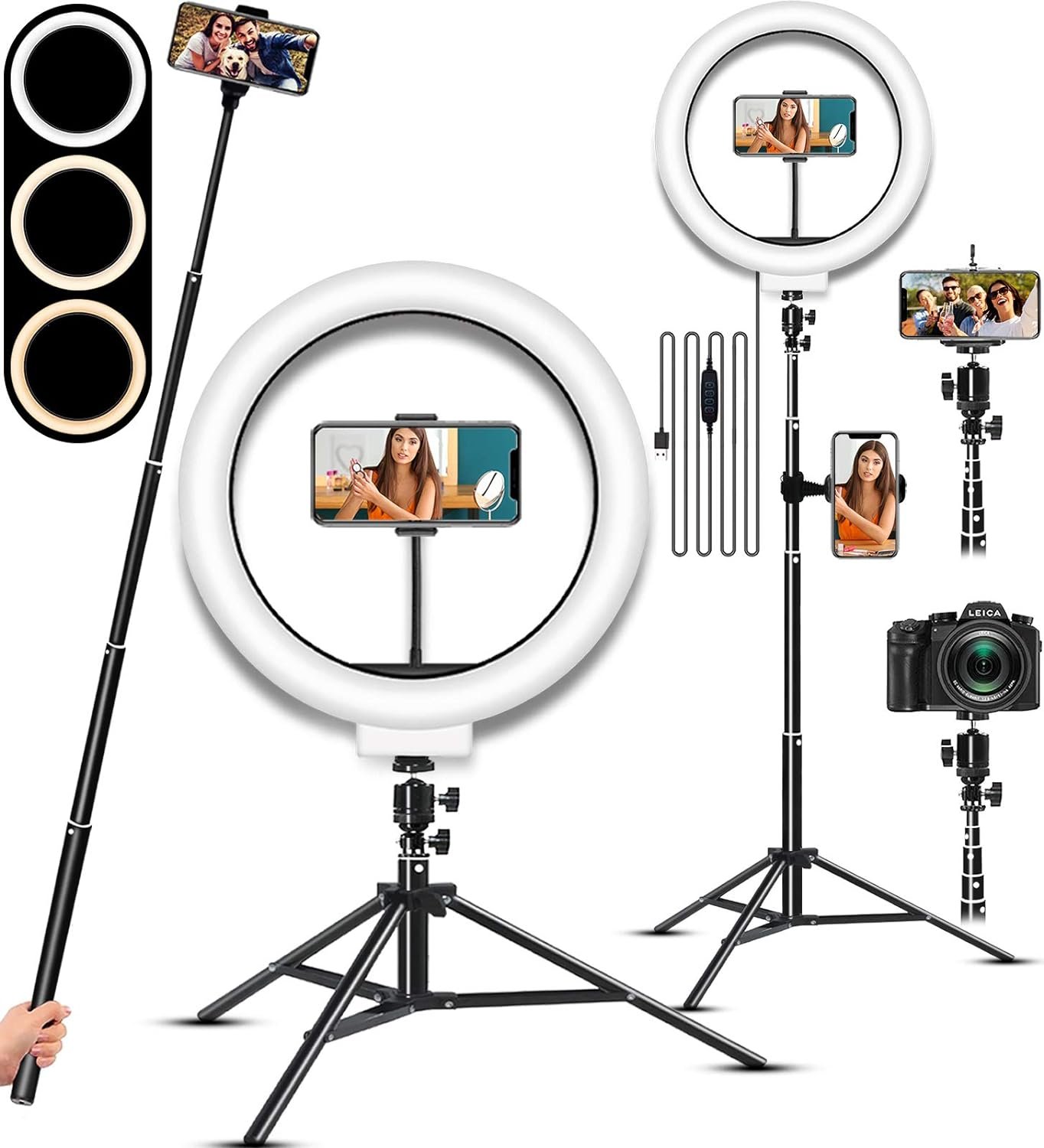 The GIXIYIDY LED Selfie Ring Light with Stand.