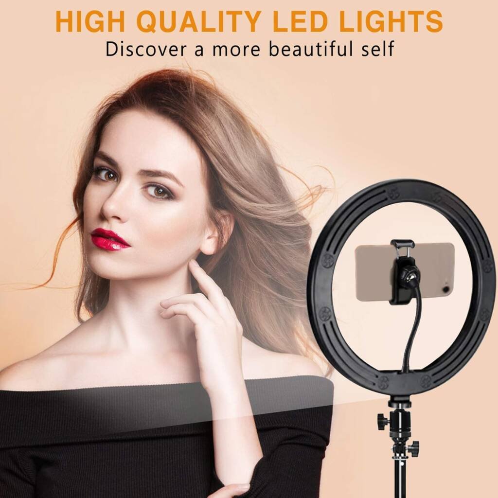 The GIXIYIDY LED Selfie Ring Light with Stand.