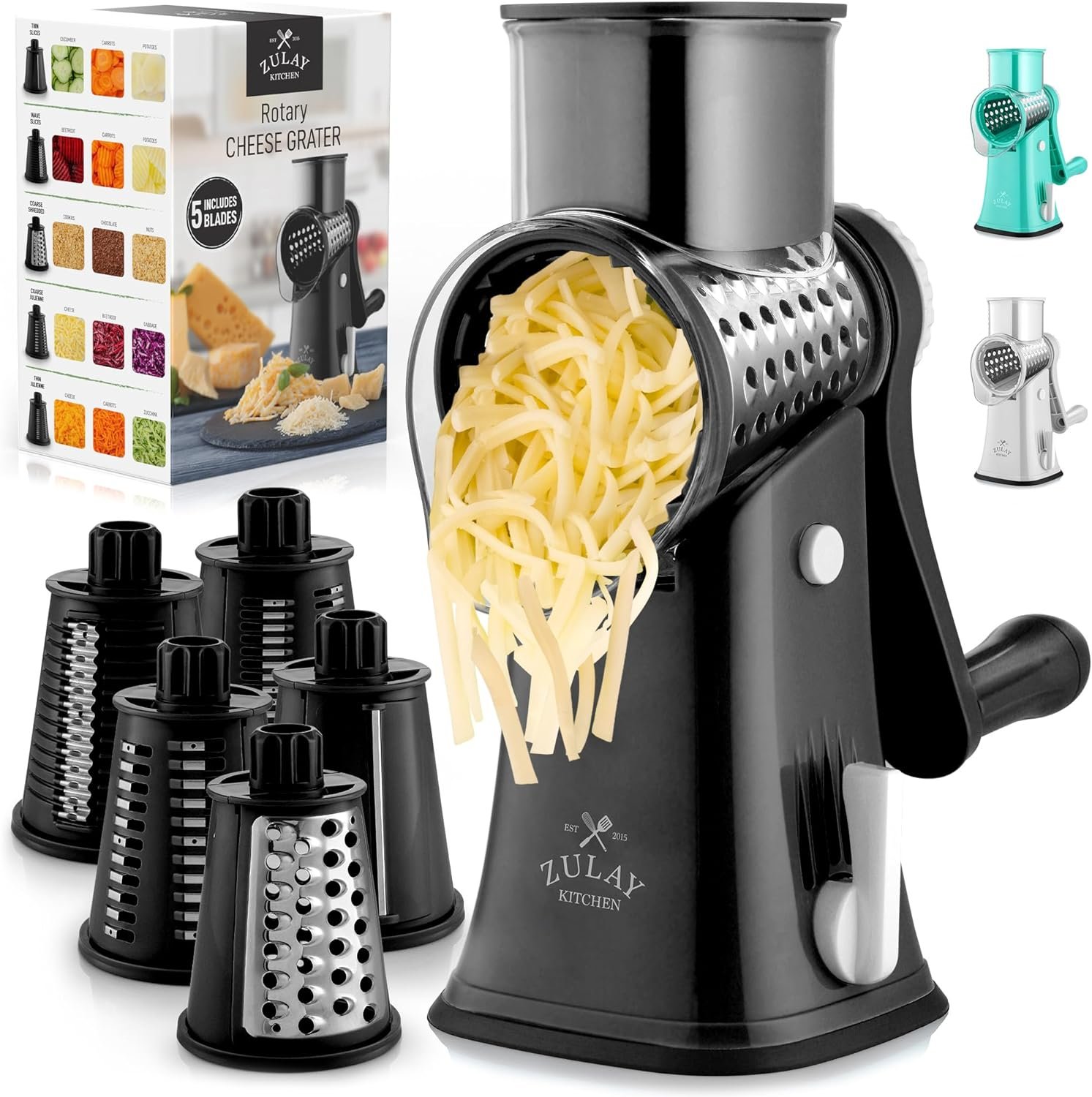 Zulay Kitchen Cheese Grater Hand Crank