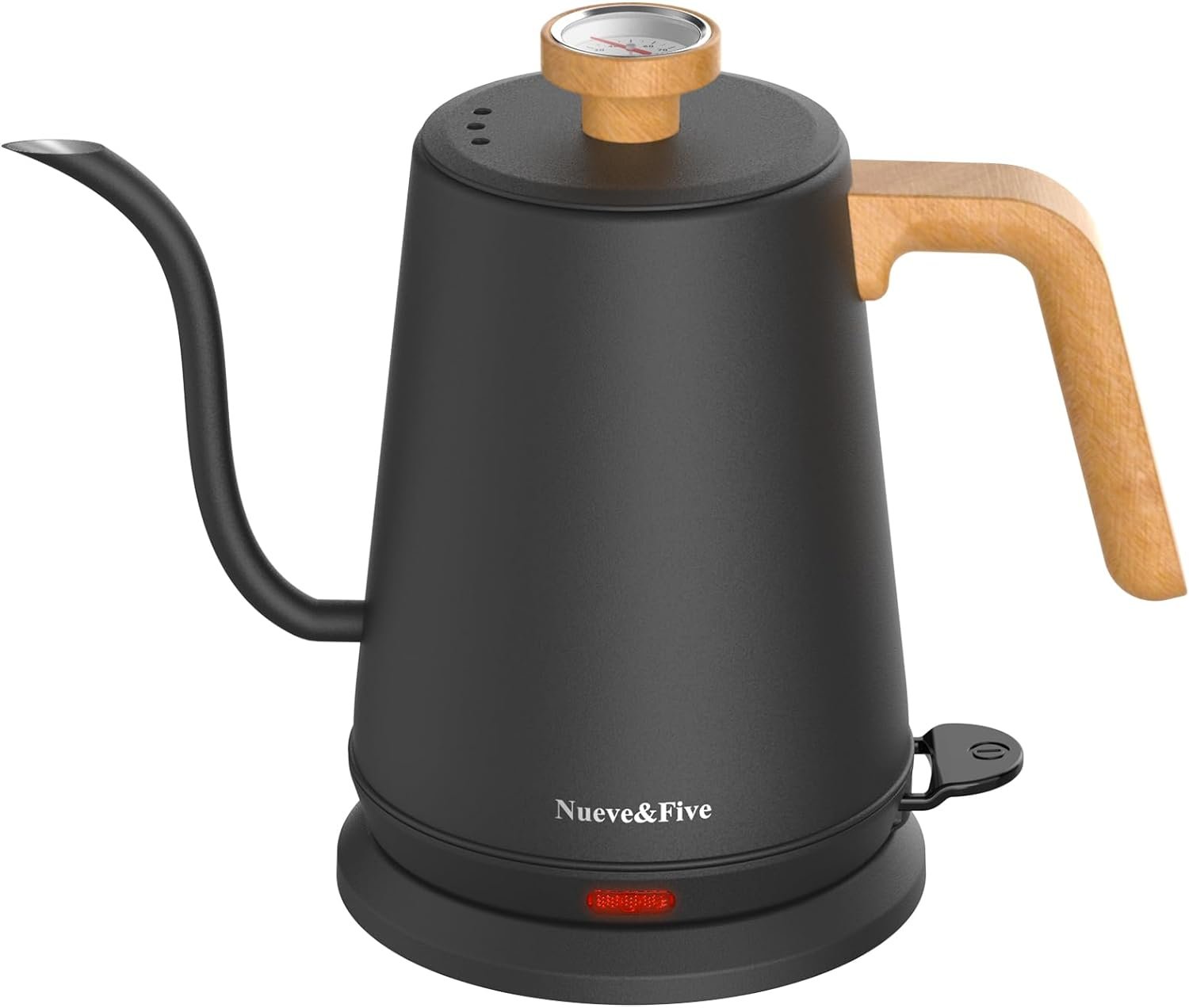 Nueve&Five Gooseneck 1L Electric Kettle with Thermometer and Auto Shut-Off