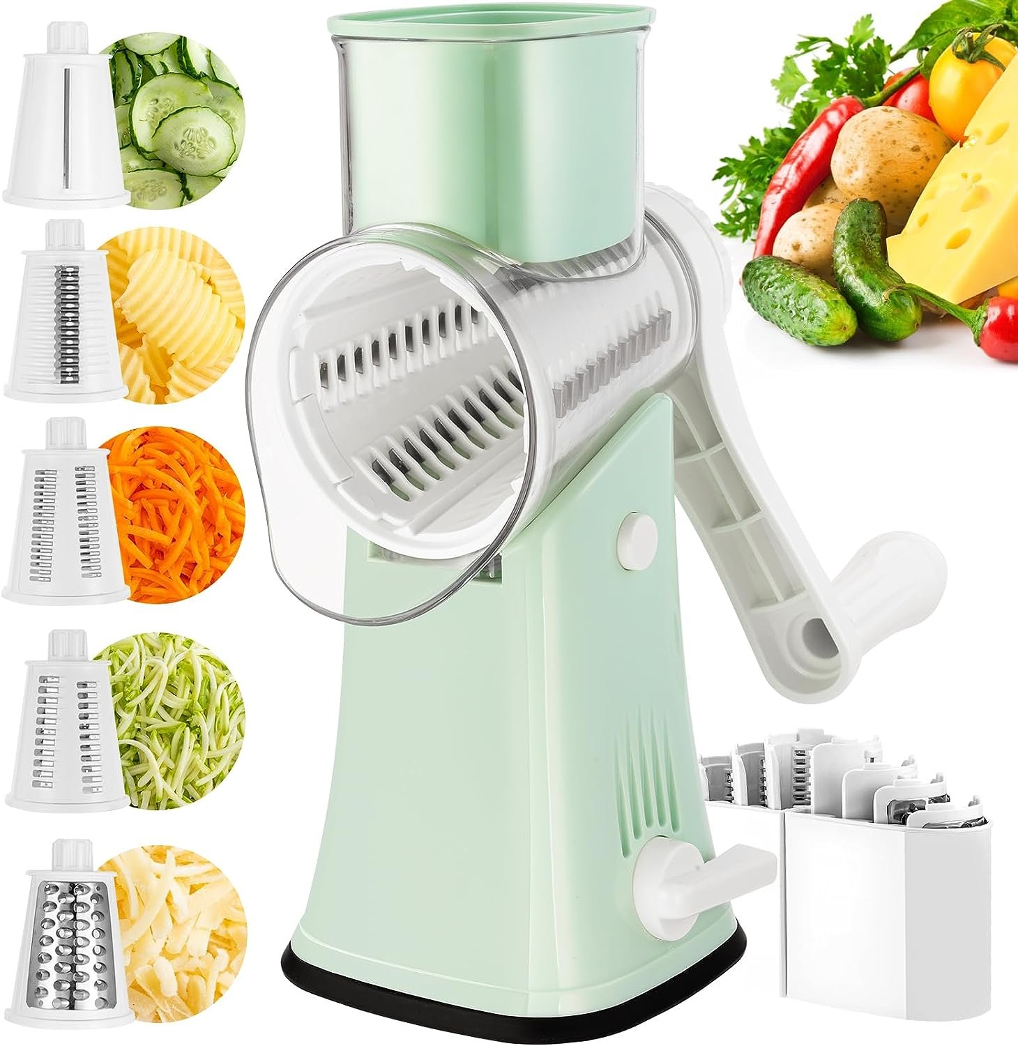 VEKAYA Rotary 5 in 1 Cheese Grater.