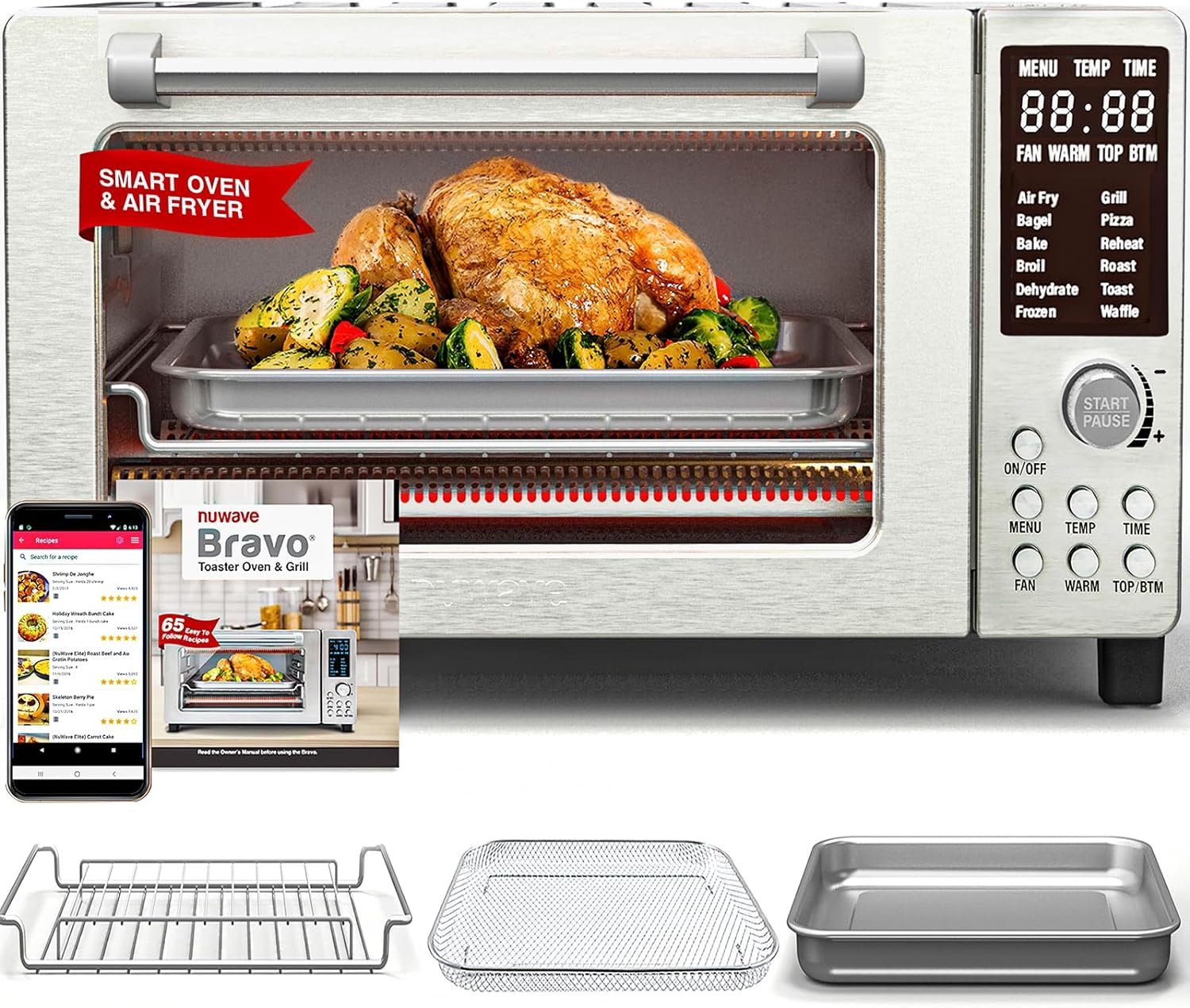 Nuwave Bravo 12-in-1 Air Fryer Toaster Oven Combo