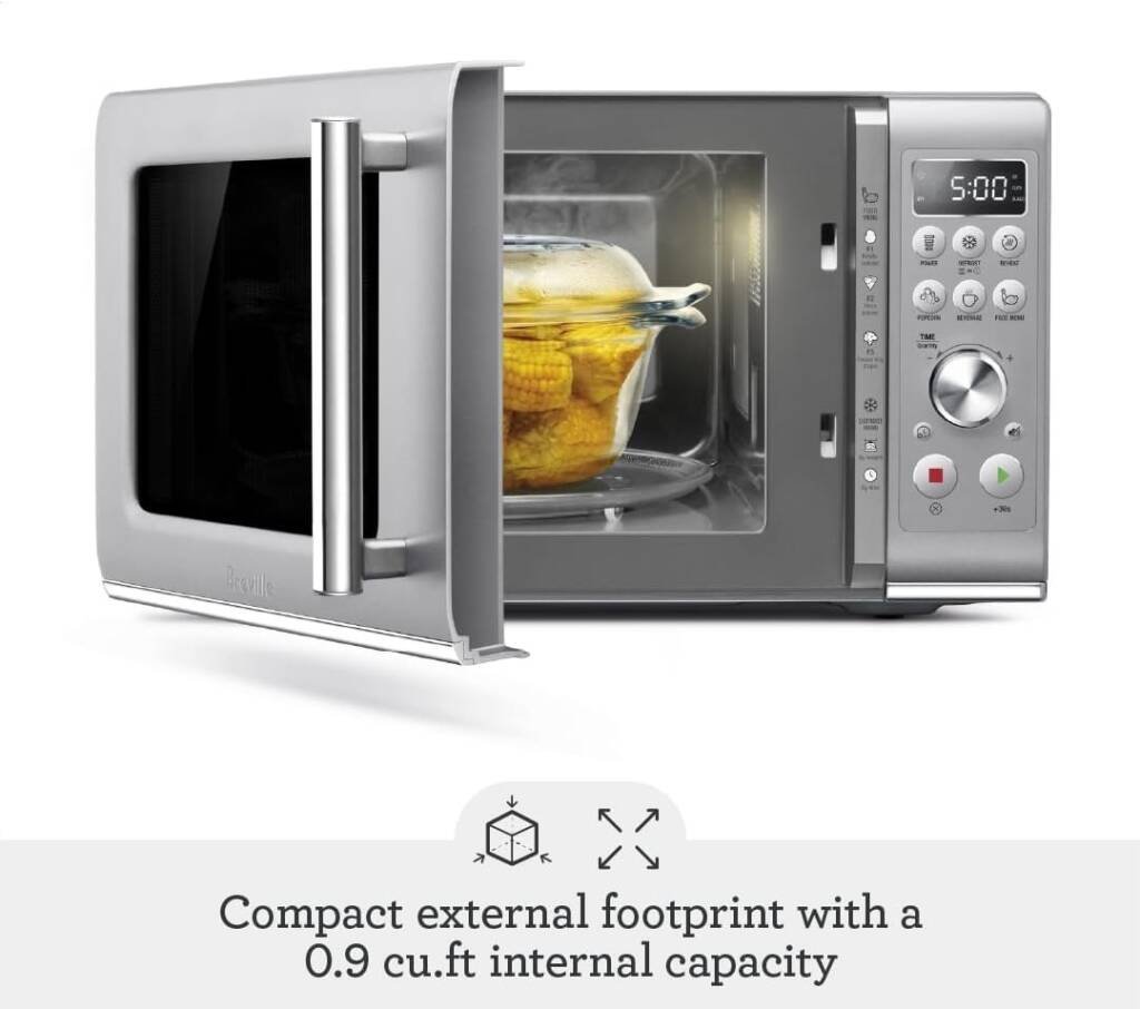 Breville Compact Wave Soft Close Microwave BMO650SIL.