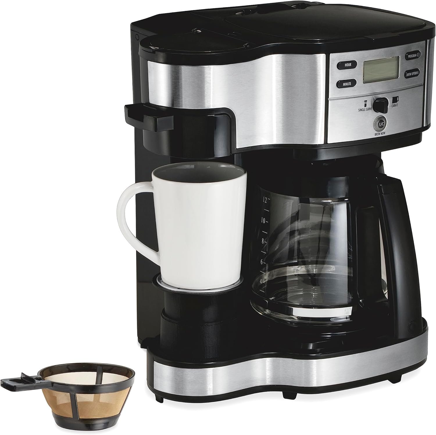 Hamilton Beach 2-Way 12 Cup Programmable Drip Coffee Maker.