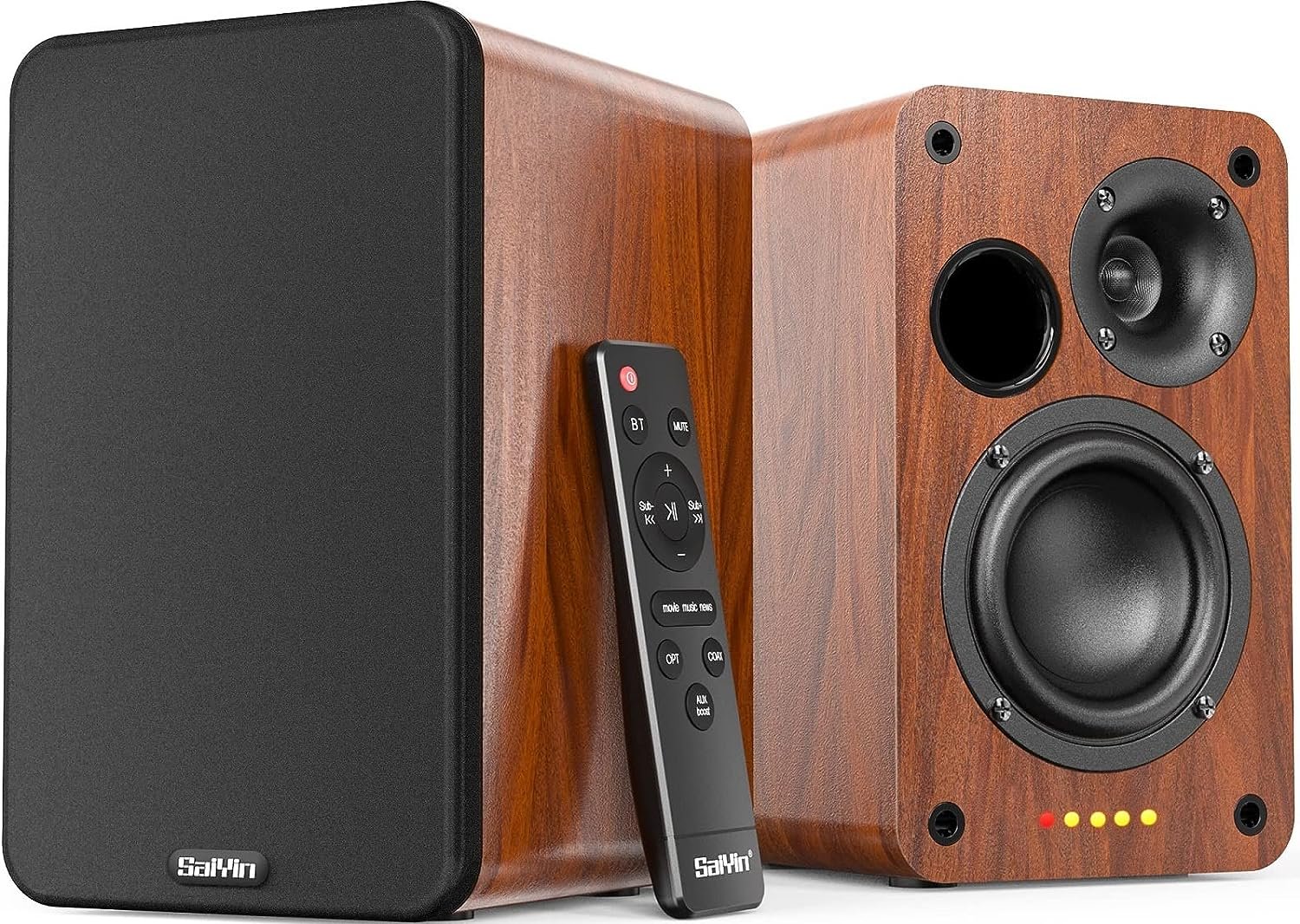 30W X 2 Powered Bookshelf Speakers with 3.5 Inch Woofer.