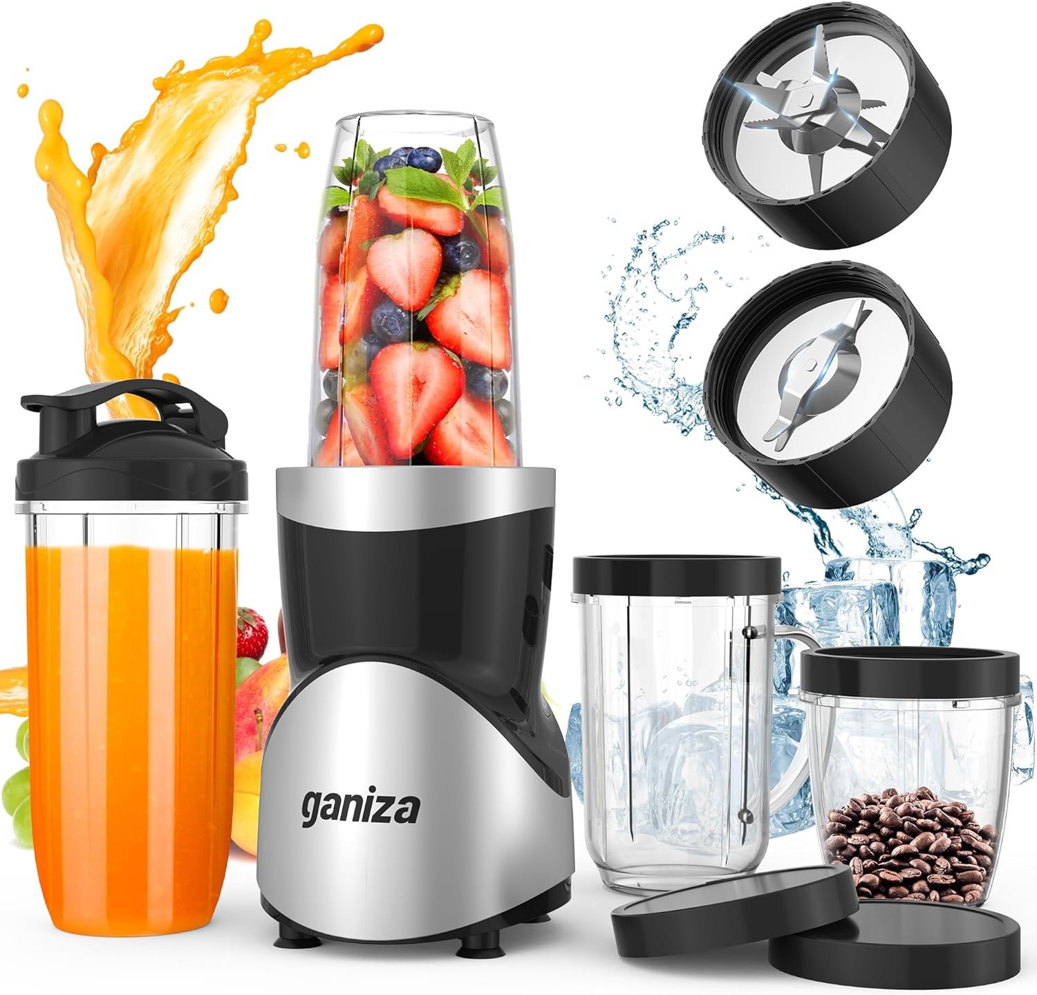 15 - Piece Personal Blender and Grinder Combo for Kitchen.