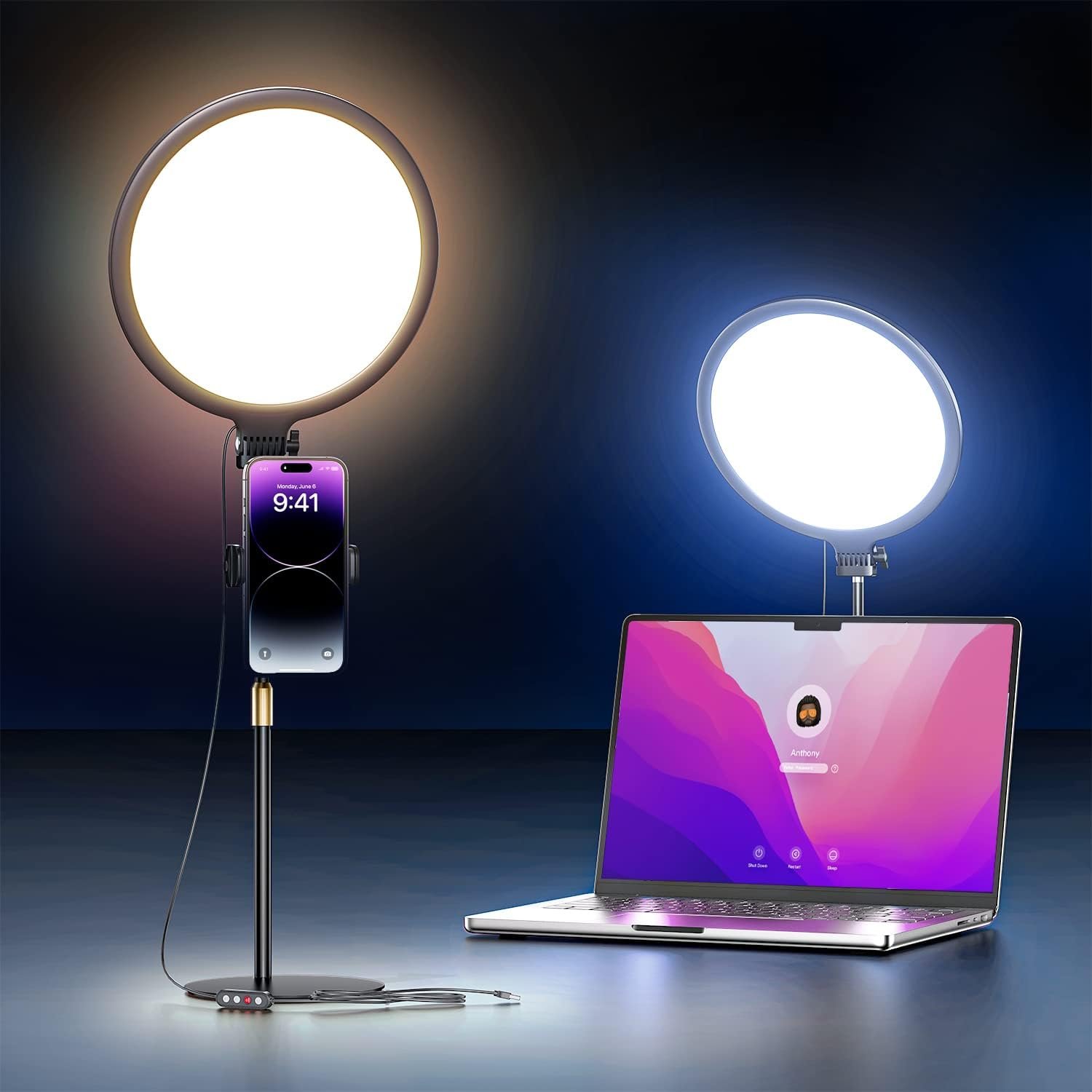 "Transform Your Workspace with the Brilliant Kaiess 10.5" Desk Ring Light with Stand"