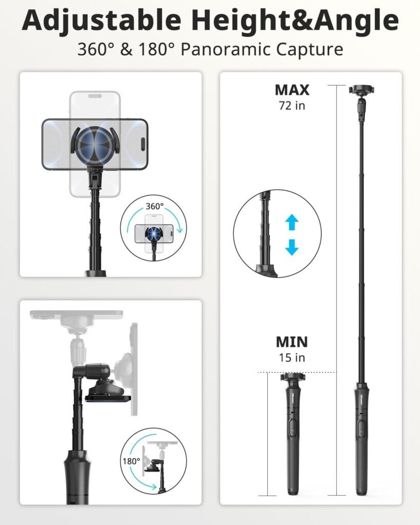 "Transform Your Photography with the Incredible UBeesize 72'' Magnetic Tripod for iPhone - Say Goodbye to Shaky Shots!"