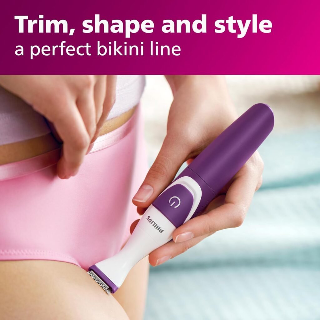 "Effortlessly Achieve Smooth Results with the Philips Beauty Bikini Genie Cordless Trimmer for Flawless Bikini Line Hair Removal BRT383/50 "