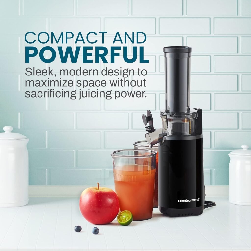 Elite Gourmet Masticating 12-inch Juicer Machine.