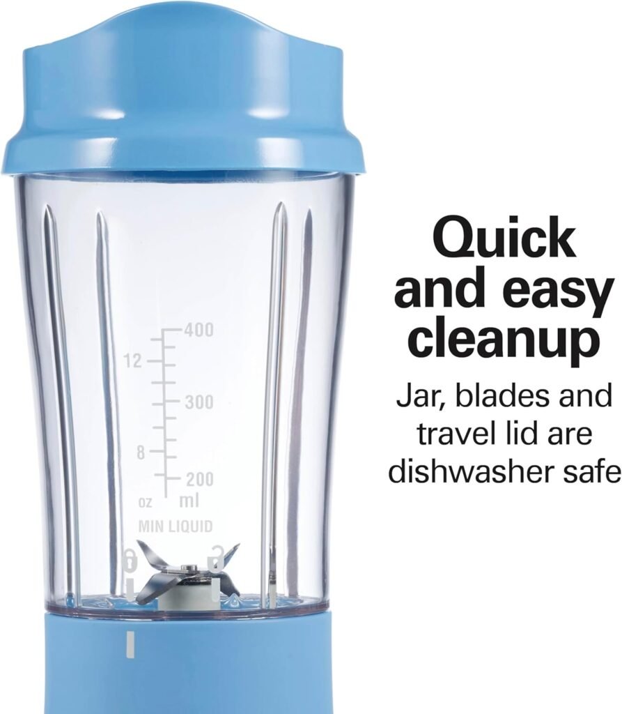 "Effortless Blending with the Hamilton 14Oz Beach Portable Blender: Perfect for Smoothies, Shakes, and On-the-Go Convenience"