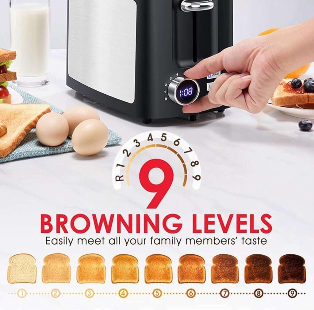 "Unleash Perfect Toast Every Time with the Powerful Hommater 2 Slice Wide Slot Toaster"