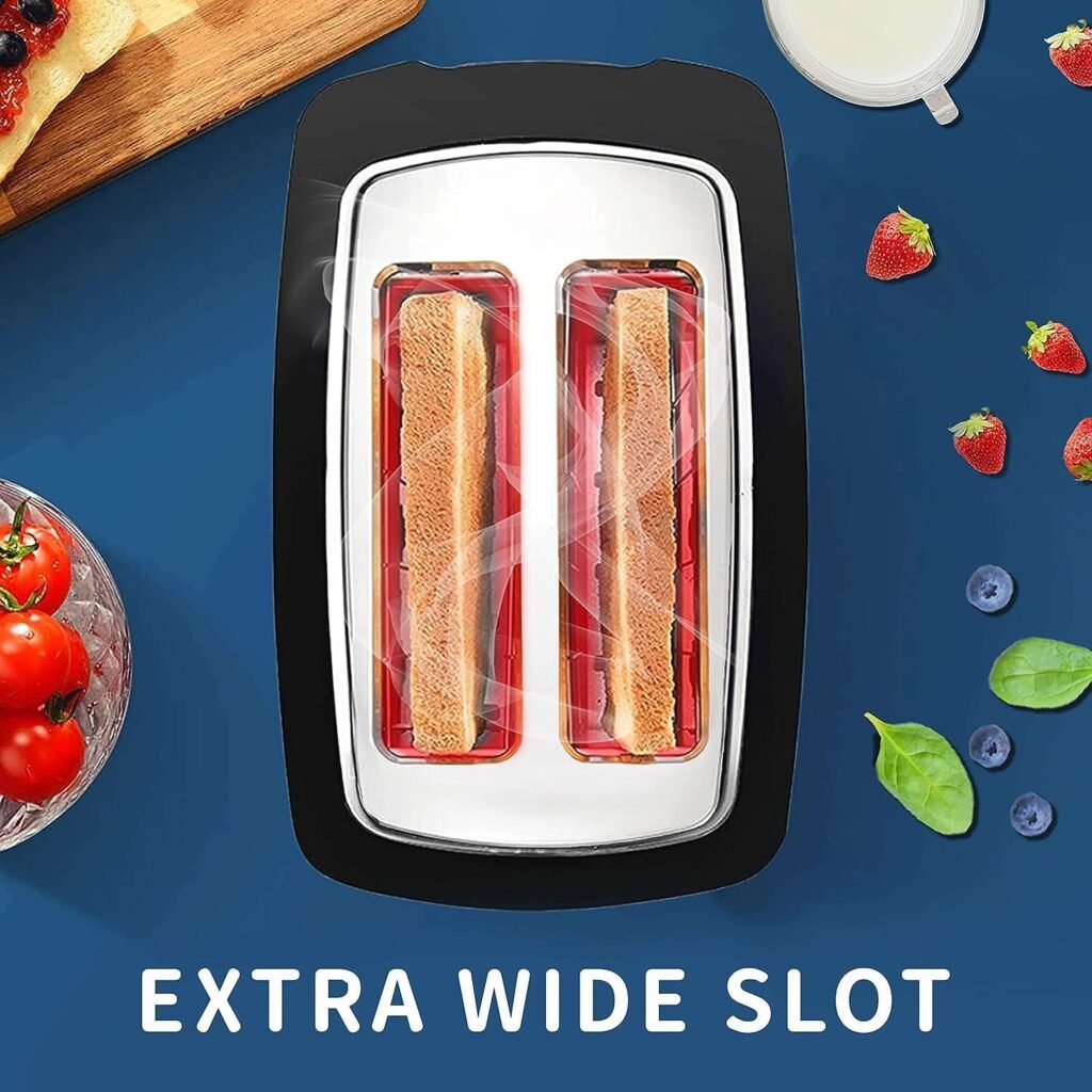 "Unleash Perfect Toast Every Time with the Powerful Hommater 2 Slice Wide Slot Toaster"