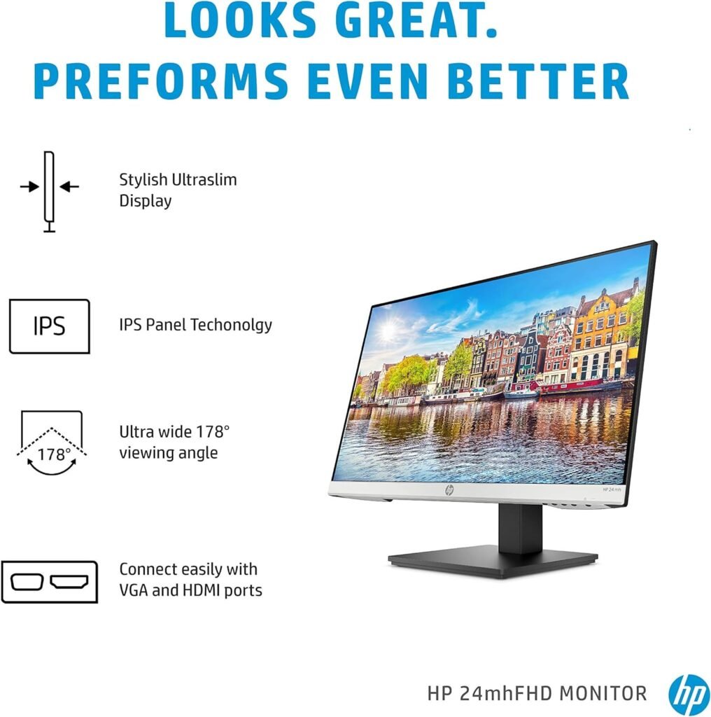 "Experience Stunning Clarity with the HP 24mh FHD Computer Monitor: Say Goodbye to Blurry Visuals!"