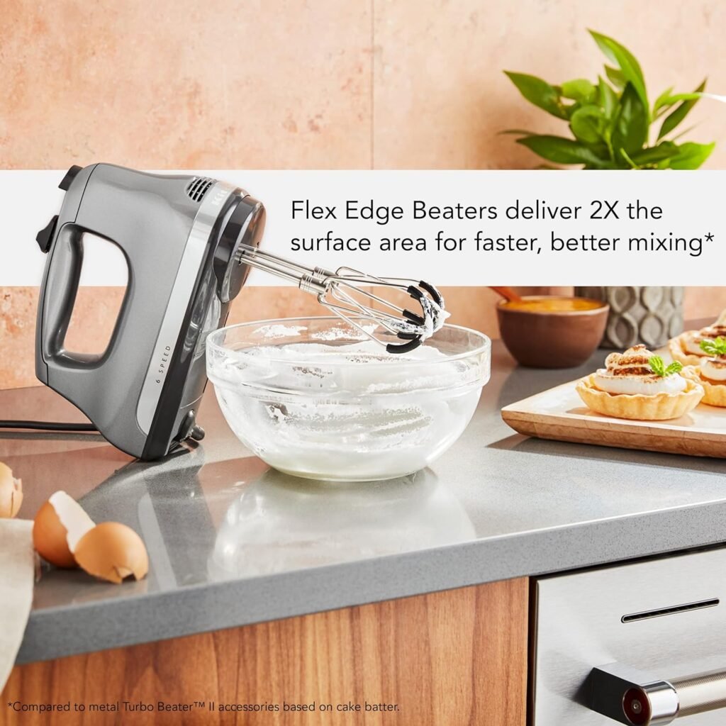 "Effortless Mastery: KitchenAid 6-Speed Hand Mixer with Flex Edge Beaters – Your Ultimate Kitchen Companion!"