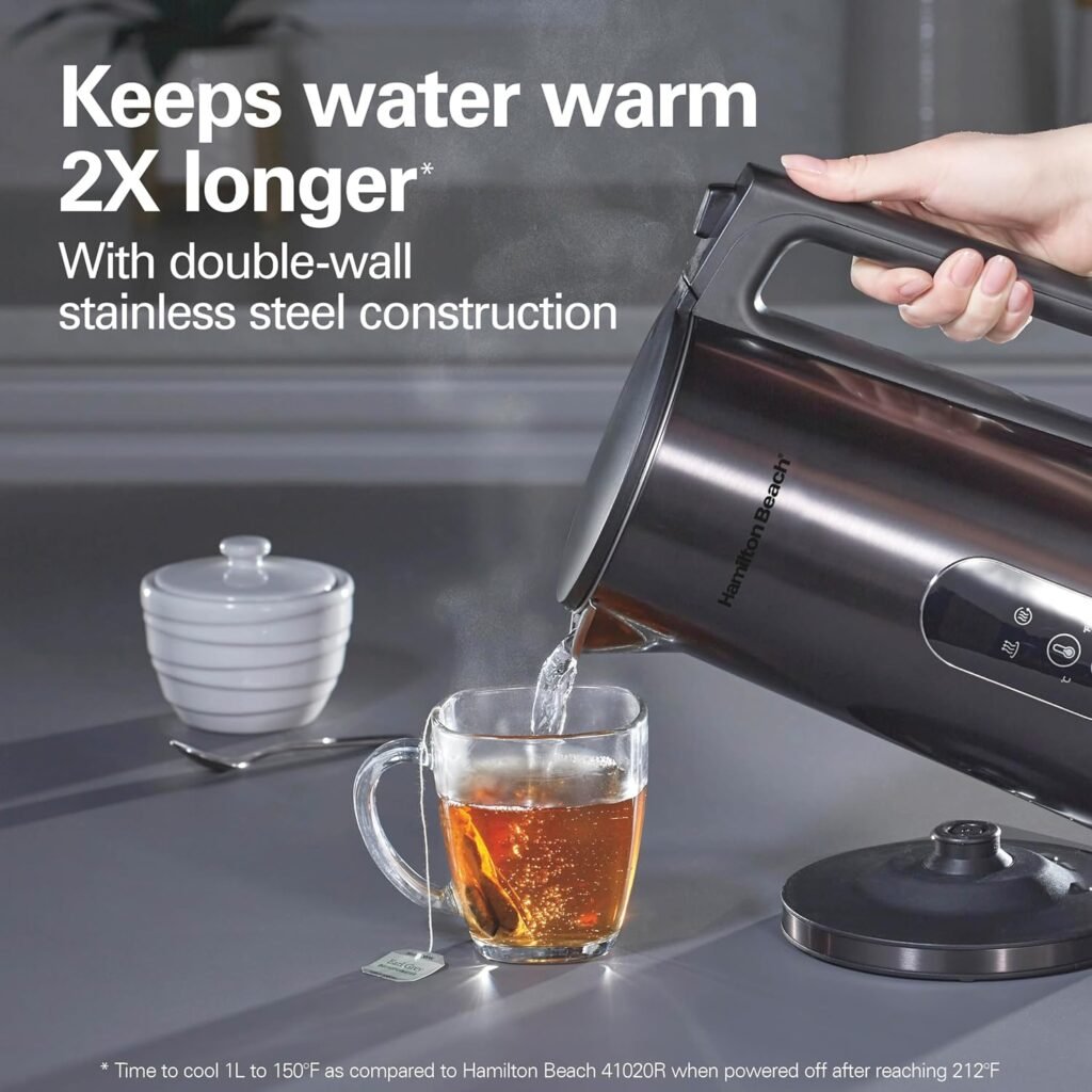 "Powerful and Precise: The Ultimate Hamilton Beach 1.7L Digital Temperature Control Electric Tea Kettle"