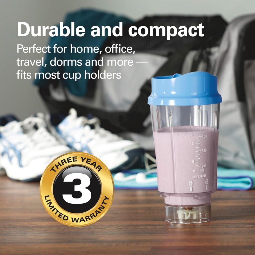 "Effortless Blending with the Hamilton 14Oz Beach Portable Blender: Perfect for Smoothies, Shakes, and On-the-Go Convenience"