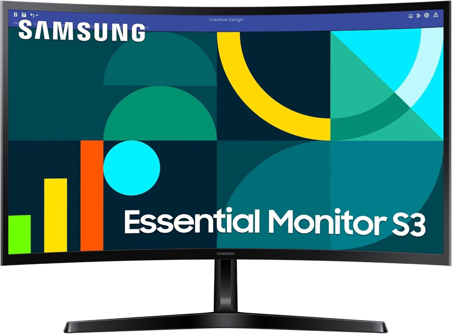 "Unlock Immersive Brilliance with the SAMSUNG 27" Essential S3 Series FHD 1800R Curved Monitor – Say Goodbye to Flat, Boring Screens!"