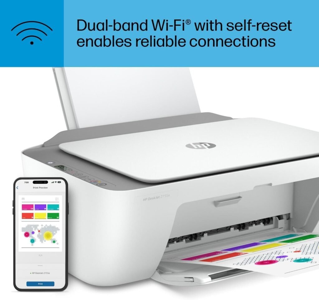 HP DeskJet 2755e Wireless Color Inkjet Printer: The Perfect Home Printing Solution.