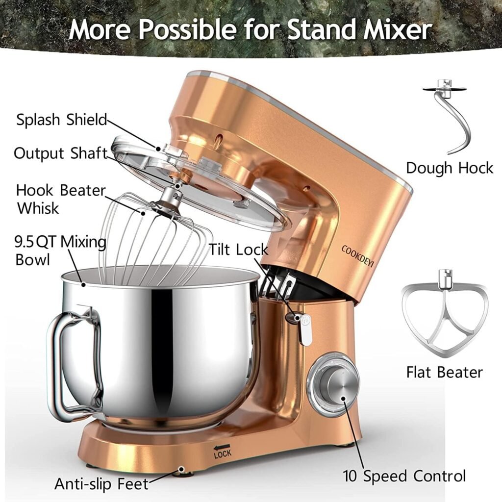 "Unleash Kitchen Perfection with the Powerful COOKLEE 9.5 Qt. Stand Mixer - Say Goodbye to Messy Baking Forever!"