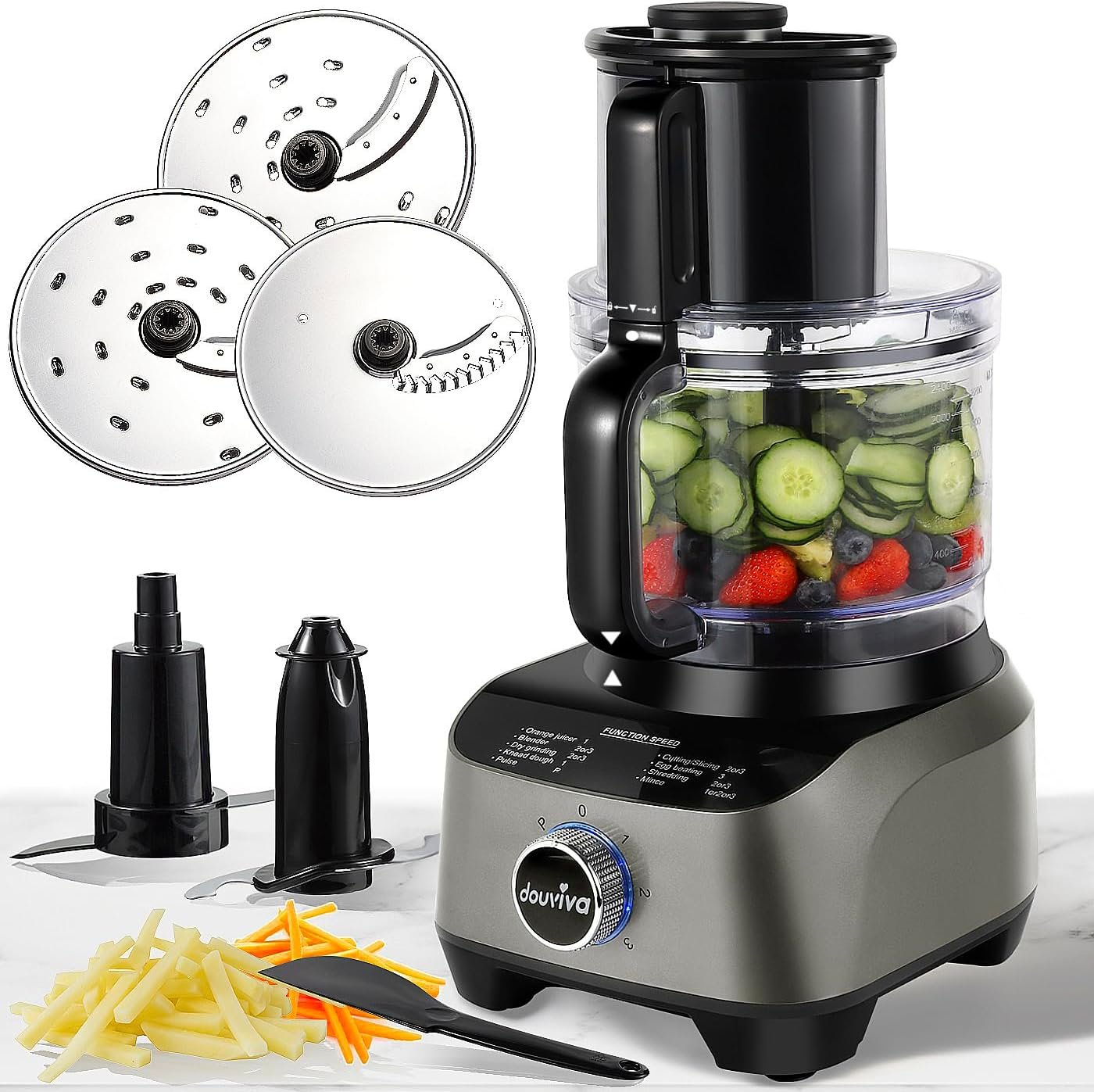 "Revolutionize Your Kitchen with the Douviva 14-Cup Food Processor: Effortless Blending, Slicing, and Chopping!"