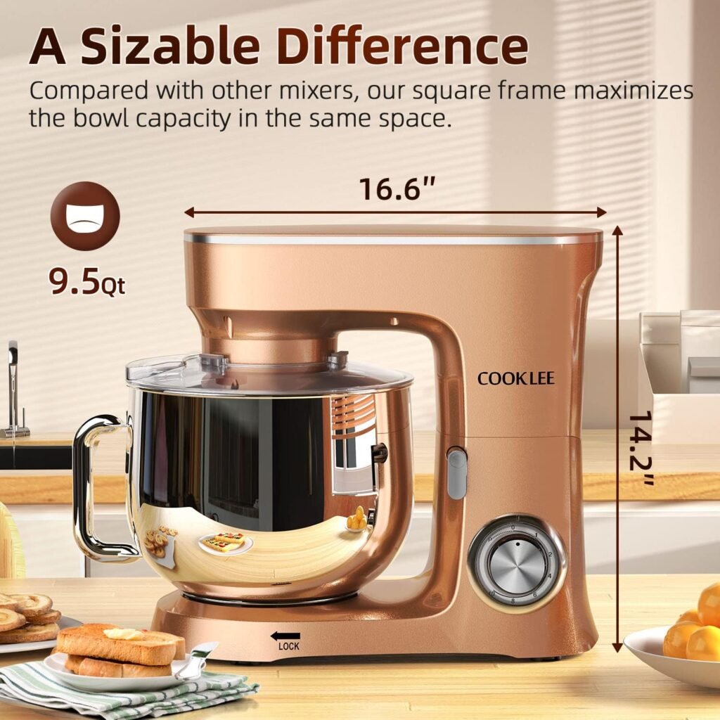 "Unleash Kitchen Perfection with the Powerful COOKLEE 9.5 Qt. Stand Mixer - Say Goodbye to Messy Baking Forever!"