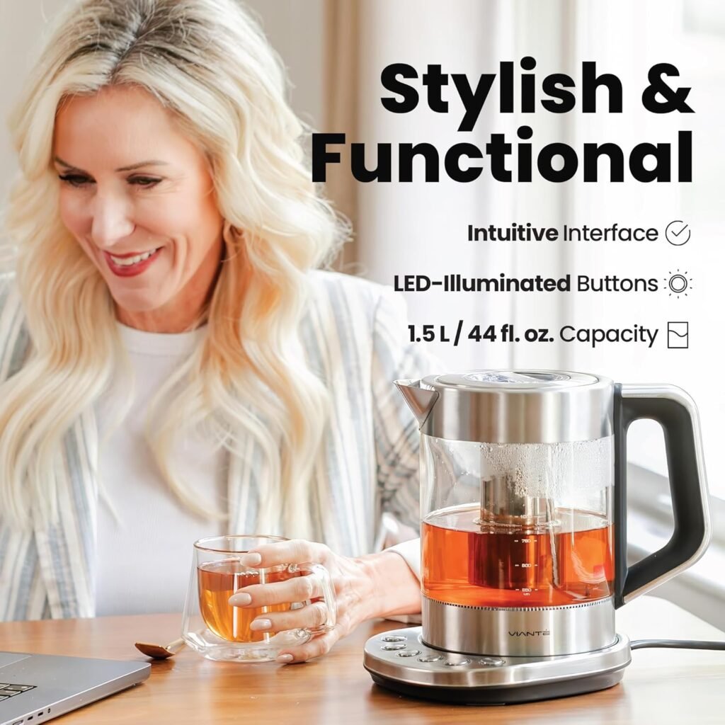 "Effortlessly Brew Perfect Loose Leaf Tea with the Vianté 1.5L Electric Kettle – Say Goodbye to Bitter Brews!"