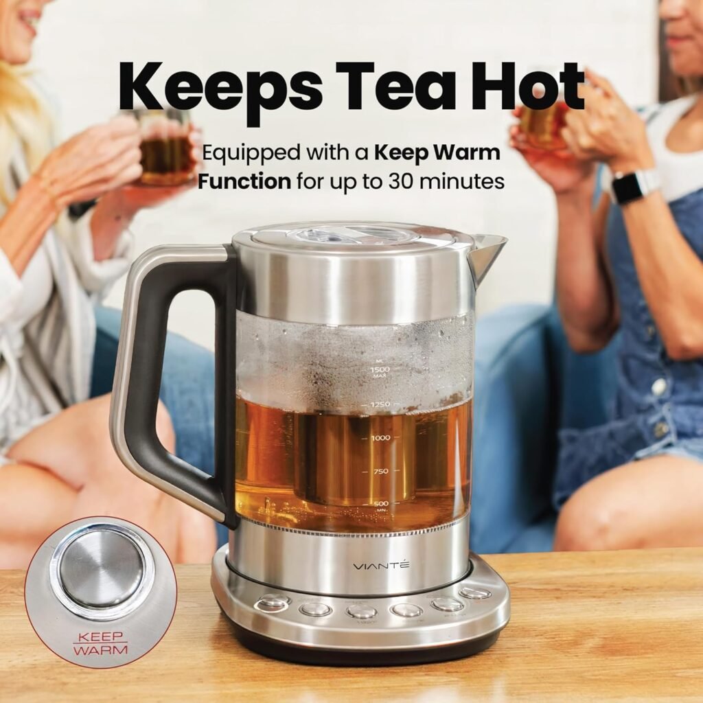 "Effortlessly Brew Perfect Loose Leaf Tea with the Vianté 1.5L Electric Kettle – Say Goodbye to Bitter Brews!"