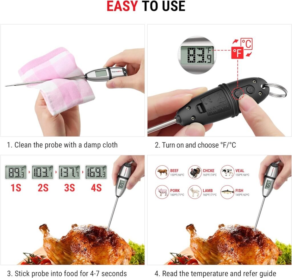 "ThermoPro TP-02S Instant Read Meat Thermometer: The Ultimate Tool for Perfectly Cooked Meats Every Time!"