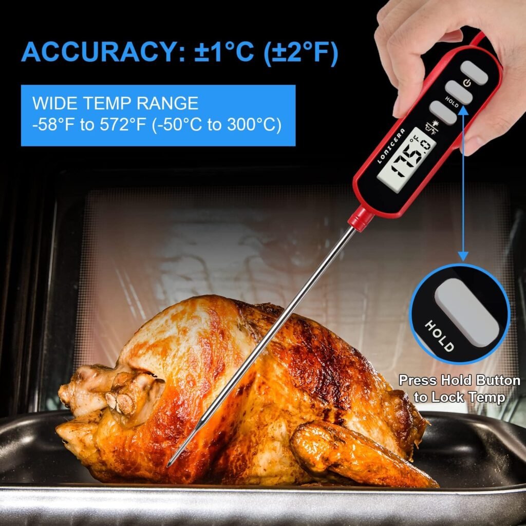 "Effortlessly Perfect Cooking Every Time: Lonicera Instant Read Digital Meat Thermometer DT111 for Foolproof Food Temperature Accuracy!"